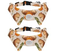 2 Packs Cute Capybaras with Citrus Fruit Bowtie Dog Collar, Girl Boy Dog Collars with Bow Tie, Pet Bowties for Small Medium Puppies Kitterns Rabbits