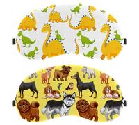2 Packs Cute Husky Puppy Chihuahua Shar Pei Dog Sleep Mask Cover, Eye Mask for Men Women, Breathable Sleeping Eye Masks, Zero Eye Pressure for Sleeping