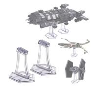 (2 Packs) Display Stands for Lego 75394 75374 Onyx Cinder, single stand for 77256 Back to the Future time Machine, X-Wing TIE etc Kits, Angle Display, Plastic Transparent Display Stands Brackets only.