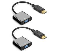 2 Packs Displayport to Vga Display Port to Vga Adaptor Hd Laptop Pc Adapter Connectors Dp Adapter Hdmi Converter Male to Female Cable Monitor Compatible for Lenovo Dell Hp Asus