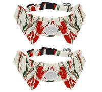 2 Packs Dog Bow Ties Red Green White Marble Texture Shirt Lapel Style Cat Kitten Collars Attachment Dog Collar with Bow Ties for Small Cats Puppies Pets