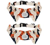 2 Packs Dog Collar with Bowtie, West Wild Cowgirls Women Rodeo Shirt Style Pet Bow Ties, Adjustable Cat Collar for Small Dogs Puppies Cats Rabbits