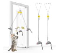 2 Packs Door Hanging Cat Toy, Indoor Hanging Door Cat Toy Mouse, Cat Chasing Exercise Entertain Toy, Cat Interactive Toy Mice, Kitten Toys for Indoor Cats Self Playing, Cat Enrichment Boredom Toy