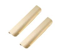 2 Packs Drawer Handles Rounded Corners Hidden Closet Handle Finger Edge Pull Brushed Gold Furniture Cabinet Kitchen Aluminum Alloy Knobs Door Levers for Cupboard Wardrobe (Total Length 200mm)