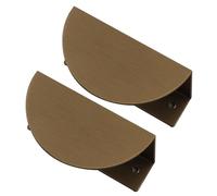 2 Packs Drawer Knobs half-moon Cupboard Handles Semi-circular Kitchen Door Levers Concealed for Closet,Wardrobe,Children's Room Pulls Invisible Cabinet Pulls Aluminum Alloy (80mm,Brushed Bronze)