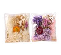 2 Packs Dry Flowers make Bouquets, Crafts, Candles, Soap, Resin, Jewelry, Scrapbooking, Card Making, Purple, White