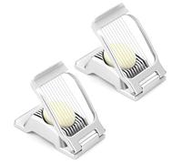 2 Packs Egg Slicer, Stainless Steel Wire Egg Slicer for Hard Boiled Eggs, Heavy Duty Aluminum Base Metal Egg Cutter for Egg Strawberry Soft Fruit & Food, Dishwasher Safe (Silver Color)