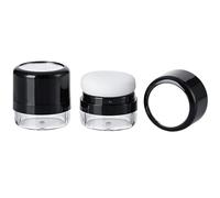 2 Packs Empty Bottle for Dry Shampoo Powder for Women, MUAECH Reusable Travel Size Dry Shampoo Powder Bottle with Powder Sponge Applicator for Easy Apply, Refillable Loose Powder Box with Mirror-BLACK