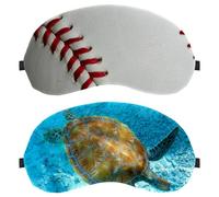 2 Packs Eye Mask for Side Sleeper, Sleeping Mask, Animal Underwater Turtle Sea Tortoise Sleep Eye Mask, Soft Eye Shade Cover for Travel, Nap, Plane, Light Blocking