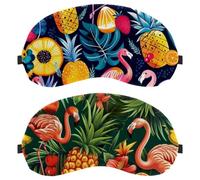 2 Packs Eye Mask for Side Sleeper, Sleeping Mask, Flamingo Pineapple Lemon Sleep Eye Mask, Soft Eye Shade Cover for Travel, Nap, Plane, Light Blocking