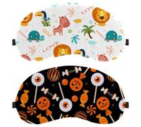 2 Packs Eye Mask for Side Sleeper, Sleeping Mask, Halloween Elements Sleep Eye Mask, Soft Eye Shade Cover for Travel, Nap, Plane, Light Blocking