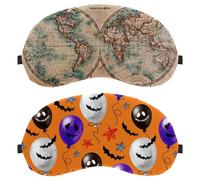 2 Packs Eye Mask for Side Sleeper, Sleeping Mask, Lovely Watercolor Halloween Balloon Orange Sleep Eye Mask, Soft Eye Shade Cover for Travel, Nap, Plane, Light Blocking