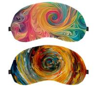 2 Packs Eye Mask for Side Sleeper, Sleeping Mask, Mysterious Watercolor Swirl Pattern Sleep Eye Mask, Soft Eye Shade Cover for Travel, Nap, Plane, Light Blocking