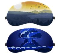 2 Packs Eye Mask for Side Sleeper, Sleeping Mask, Sleep Eye Mask, Blue Awesome Explosion Cloud Soft Eye Shade Cover for Travel, Nap, Plane, Light Blocking