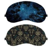 2 Packs Eye Mask for Side Sleeper, Sleeping Mask, Sleep Eye Mask, Dog Head Bone Dark Background Soft Eye Shade Cover for Travel, Nap, Plane, Light Blocking