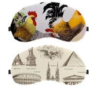 2 Packs Eye Mask for Side Sleeper, Sleeping Mask, Vintage Old Style Monuments Places of Interest Sleep Eye Mask, Soft Eye Shade Cover for Travel, Nap, Plane, Light Blocking
