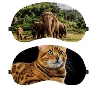 2 Packs Eye Mask for Side Sleeper, The Gold Bengal Cat Cute Kitty Sleeping Mask, Sleep Eye Mask, Soft Eye Shade Cover for Travel, Nap, Plane, Light Blocking