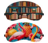 2 Packs Eye Mask for Side Sleeper, Tropical Pineapple Flamingo Sleeping Mask, Sleep Eye Mask, Soft Eye Shade Cover for Travel, Nap, Plane, Light Blocking