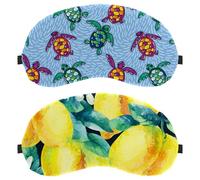 2 Packs Eye Mask for Side Sleeper, Watercolor Lemon Fruits Leaves Pattern Sleeping Mask, Sleep Eye Mask, Soft Eye Shade Cover for Travel, Nap, Plane, Light Blocking