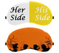 2 Packs Eye Mask Happy Halloween, Sleep Mask for Side Sleeper, Soft Sleeping Eye Mask for Women Men, Complete Light Blocking, Zero Pressure Night Blindfold