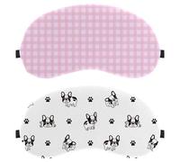 2 Packs Eye Mask, Pug Footprints are Cute Sleeping Eye Mask for Side Sleeper, Zero Eye Pressure Night Blindfold, Adjustable Sleep Cover, Completely Block Out Light Eye Shade