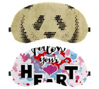 2 Packs Eye Mask, Sleep Mask for Side Sleeper, Follow Your Heart Pattern Soft Sleeping Eye Mask for Women Men, Complete Light Blocking, Zero Pressure Night Blindfold
