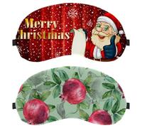 2 Packs Eye Mask, Sleep Mask for Side Sleeper, Hand Painted Pomegranate Green Leaf Soft Sleeping Eye Mask for Women Men, Complete Light Blocking, Zero Pressure Night Blindfold