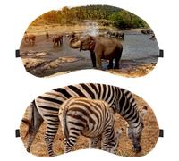 2 Packs Eye Mask, Sleep Mask for Side Sleeper, Wild Animal Zebra Soft Sleeping Eye Mask for Women Men, Complete Light Blocking, Zero Pressure Night Blindfold