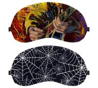 2 Packs Eye Mask, Sleeping Eye Mask for Side Sleeper, Web Net Dark Blue Zero Eye Pressure Night Blindfold, Adjustable Sleep Cover, Completely Block Out Light Eye Shade