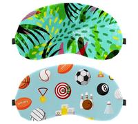 2 Packs Eye Mask, Sport Ball Trophy Sleep Mask for Side Sleeper, Soft Sleeping Eye Mask for Women Men, Complete Light Blocking, Zero Pressure Night Blindfold