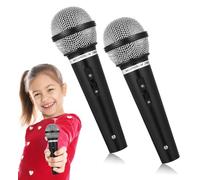 2 Packs Fake Microphone, Microphone Prop, Toy Microphone, Prop Microphone, Kids Microphone, Portable Handheld Mic for Simulate Speech Practice Karaoke Props Microphone