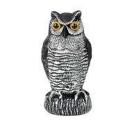 2 Packs Fake Owl Scarecrow Sculpture,Decoys to Scare Birds Away from Gardens and Patios, Nature Enemy Scarecrow Plastic Owl Statues, Pigeon Deterrent
