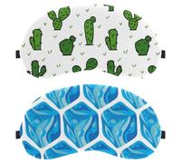 2 Packs Frozen Ice Cubes Blue Art Sleep Eye Mask for Side Sleeper, Sleeping Mask, Light Blocking Eye Mask, Soft Eye Shade Cover for Travel, Nap, Plane