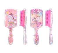 2 Packs Girls Hair Brush Set, Pink Unicorn Toddler Hair Brush with Rainbow Sequin,Girls Detangle Brushes Paddle Brushes Set for Curly Straight Hair Styling