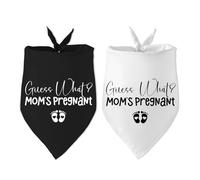 2 Packs Guess What? Mom's Pregnant Baby Announcement Dog Bandana Pregnancy Announcement Gender Reveal Newborn Baby Boy Girl Coming Photo Prop Accessories for Dog Lovers Owner Gift