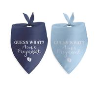 2 Packs Guess What? Mom's Pregnant Dog Bandana Gender Reveal Ideas Gifts for Large Medium Small Dogs Pregnancy Announcement for Grandparents Baby Announcement Photo Props Pet Scarf Accessories