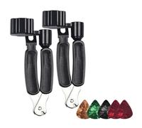 2 Packs Guitar String Winder Cutter 3 in 1 Multifunction Guitar String Change Kit with 5 Picks for Acoustic and Electric Guitars