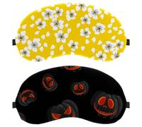 2 Packs Halloween Black Scary Pumpkin Sleep Mask, Light Blocking Sleeping Eye Mask for Women Men, Night Blindfold, Breathable Eye Mask Cover
