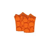 2 Packs Halloween Silicone Moulds, Chocolate Mould Silicone Pumpkin Ghost Skull Bat Shape Molds DIY Baking Mould for Thanksgiving Day Halloween Party