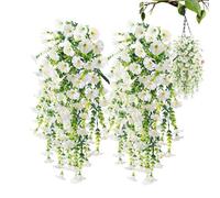 2 Packs Hanging Artificial Flower, Realistic Fake Petunias, UV Resistant Weatherproof Simulated Everlasting Colorful Plants For Garden Porch Vase Pot Window Patio Walkway