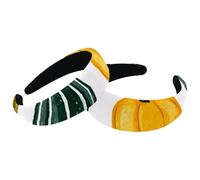 2 Packs Happy Thanksgiving Pumpkins Pattern Padded Headbands, Fashion Thick Wide Hair Band Hoops, Headbands for Women Girls, Velvet Hair Hoops, Hair Accessories