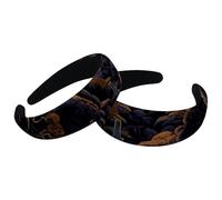 2 Packs Headbands for Women Ladies, Halloween Cemetery-535 Non Slip Makeup Headband Wide Top Turban Hair Bands Hoops for Shower