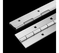 2 Packs Heavy Duty Piano Hinge 2" X 18" Stainless Steel Piano Hinge 0.06” Thick Metal Furniture Hinges Long Continuous & Pianos Hinges with Holes for Wood Furniture Cabinet Door Cases Pianos, Silver
