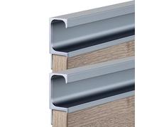 2 Packs Hidden Closet Handle G-Shape Drawer Handles Invisible Finger Edge Pull No Slotting Furniture Cabinet Kitchen Aluminum Alloy Knobs Door Levers for Cupboard Wardrobe (300mm,Gray)