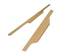 2 Packs Hidden Drawer Pulls Aluminum Alloy Profile Door Levers for Wardrobe,Dresser,Sealed Edge Thumbtack Cabinet Invisible Door Knob Concealed Kitchen Cupboard Handles (800mm,Brushed Copper)