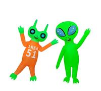 2 Packs Hilarious Inflatable Alien Costumes Blow Up Suit Cosplay Outfit for Adult Birthday/Halloween/Easter/Parties (Green/Orange)