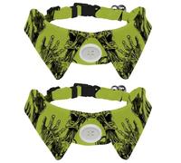 2 Packs Holiday Dog Bow Ties, Puppy Collar Halloween Zombie Hand, Adjustable Cat Collar with Bowties for Small Medium Dogs Cats Pets Rabbits