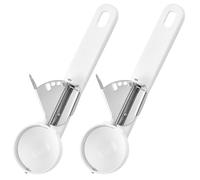 2 Packs Ice Cream Scoops Easy Trigger Non-Slip Grip Rust Resistant Ice Cream Scooper Stainless Steel Mashed Potatoes Scoop Non Slip Plastic Handles Cookie Scoop for DIY Fruit Kitchen Tool