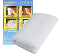 2 Packs Idealeben Window Insect Screen Net Mesh Fly Bug Mosquito Protector Kit 1.3m x 1.5m with 3 Rolls Self-Adhesive Tapes White