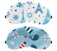2 Packs Ikari Whale Blue Eye Mask, Sleep Mask for Side Sleeper, Soft Sleeping Eye Mask for Women Men, Complete Light Blocking, Zero Pressure Night Blindfold